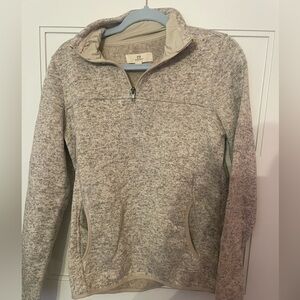 Thread supply tan fleece pull over